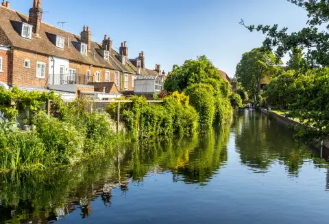 Le case affacciate sul fiume Great Stour, a Canterbury